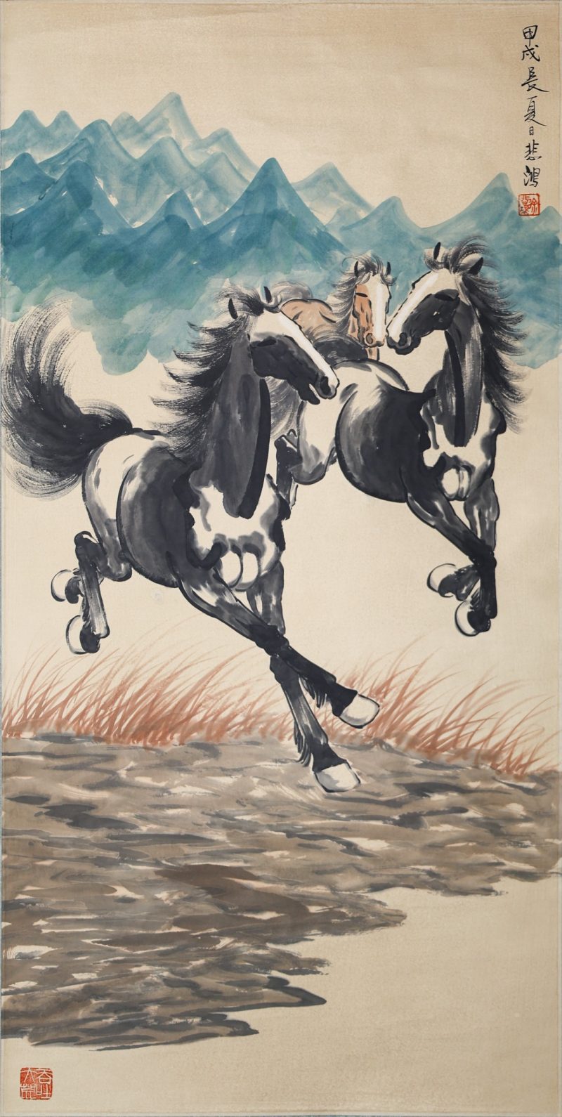 徐悲鸿《三骏图》